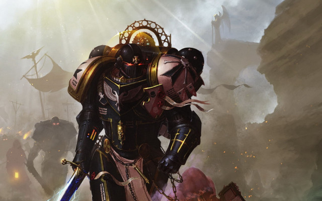 Armor demon sword fantasy artist free wallpaper for desktop - medium preview image