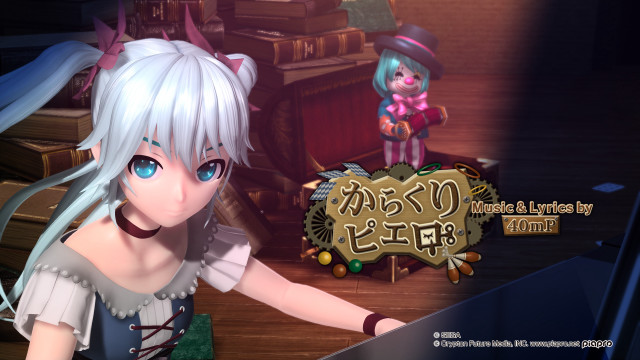 White hair blue eyes playing free wallpaper for desktop - medium preview image