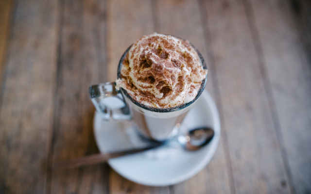 Coffee saucer wooden table 3d free wallpaper for desktop - medium preview image