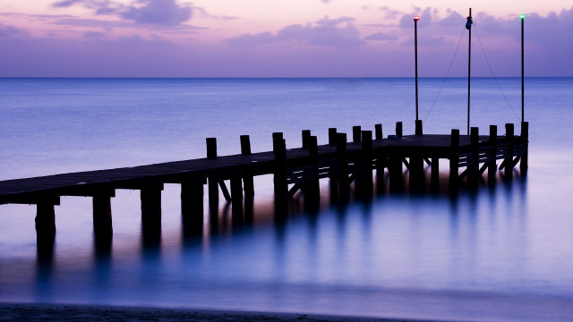 Long dock purple sky green free wallpaper for desktop - medium preview image