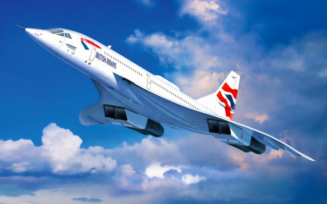 Large jetliner cloudy sky british free wallpaper for desktop - medium preview image