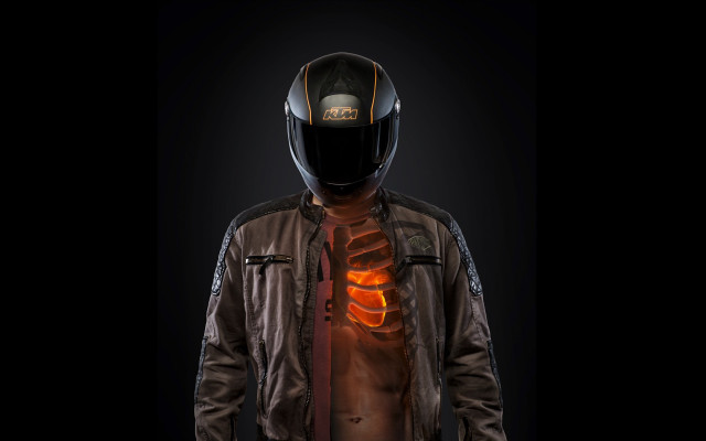 Man motorcycle helmet leather jacket free wallpaper for desktop - medium preview image