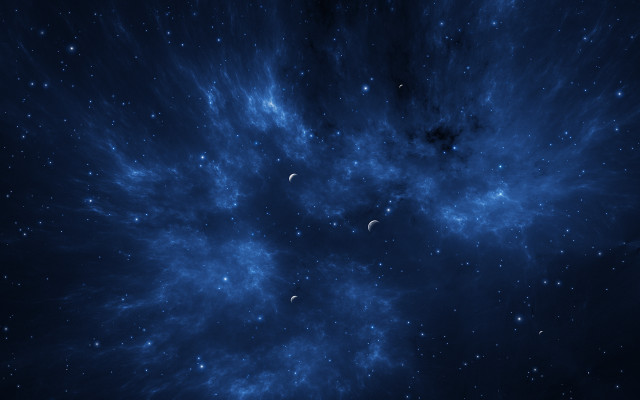 Blue black star cluster planets free wallpaper for desktop - medium preview image