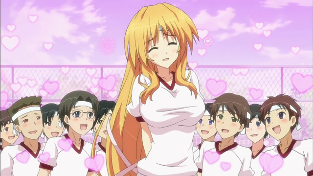 Young women fence hearts group free wallpaper for desktop - medium preview image