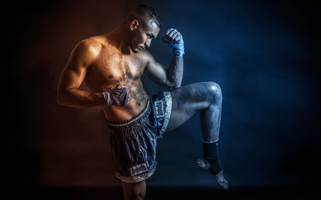 Muscular male boxing glove tattoo free wallpaper for desktop - medium preview image