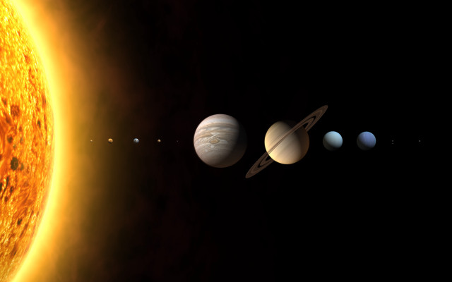 Solar system four planets sun #2 free wallpaper for desktop - medium preview image