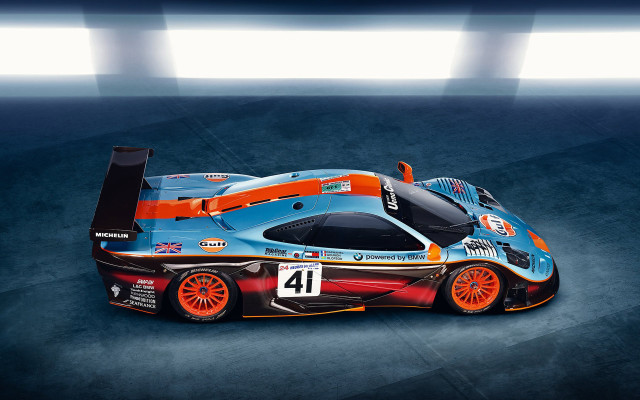 Blue orange racecar numbered superflat free wallpaper for desktop - medium preview image
