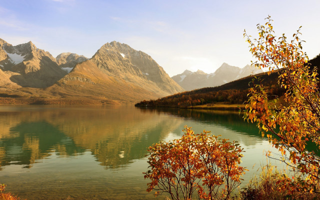 Lake mountains trees autumn leaves #3 free wallpaper for desktop - medium preview image