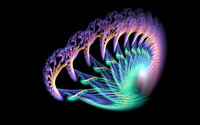 Colorful spiral fractals generative art free wallpaper for desktop - medium preview image