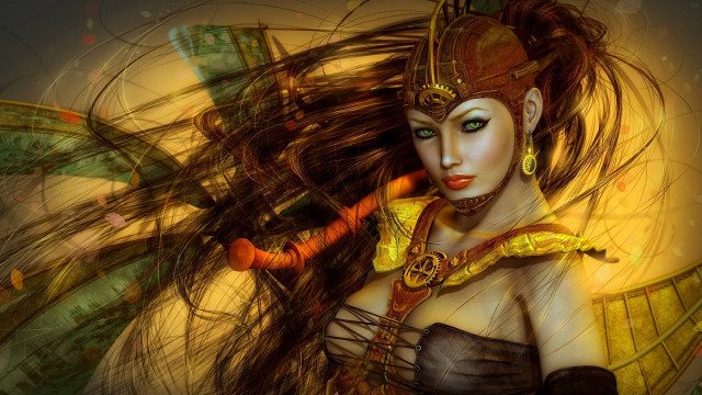 Woman mask longhair dragon egyptian free wallpaper for desktop - medium preview image