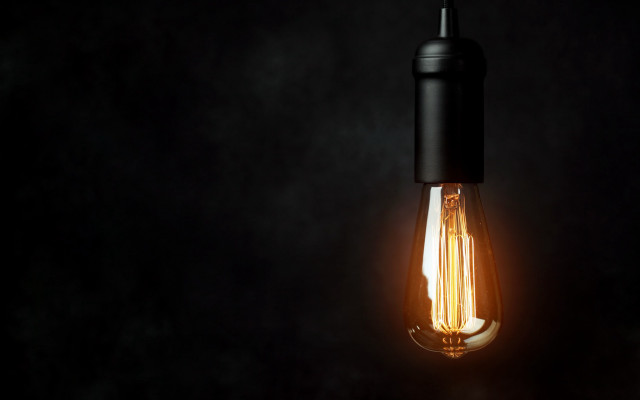 Black light bulb 3d render free wallpaper for desktop - medium preview image