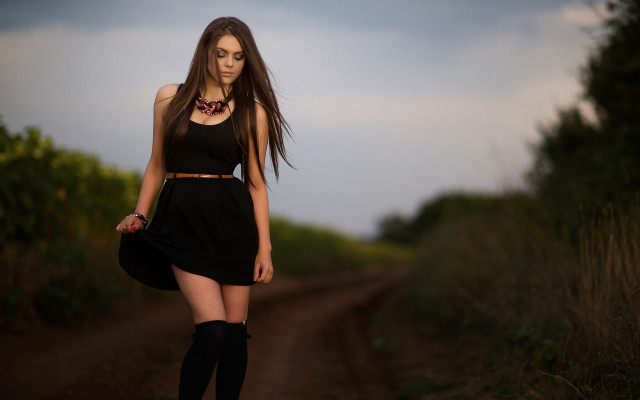 Elina karimova black dress dirt free wallpaper for desktop - medium preview image