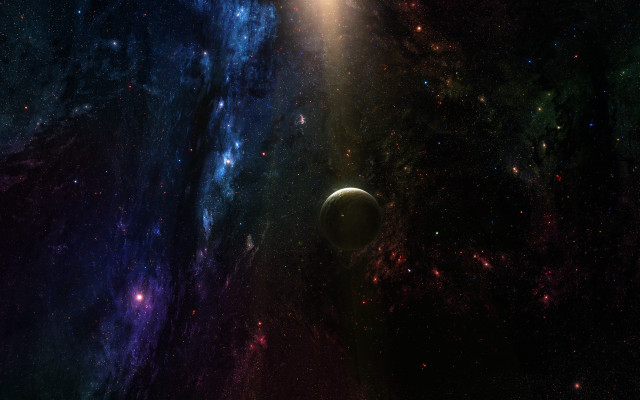 Space scene bright light distant free wallpaper for desktop - medium preview image