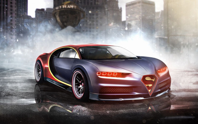 Car city smoke futurism digital free wallpaper for desktop - medium preview image