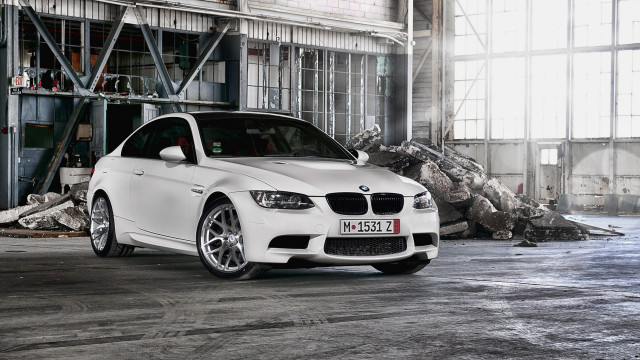 White car garage rubble building free wallpaper for desktop - medium preview image