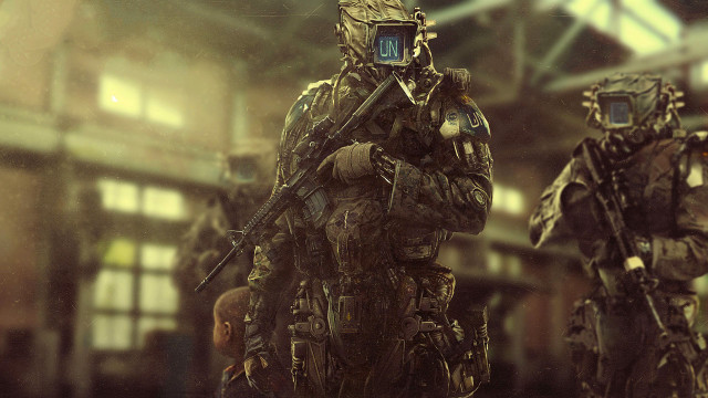 Soldiers group building window man free wallpaper for desktop - medium preview image