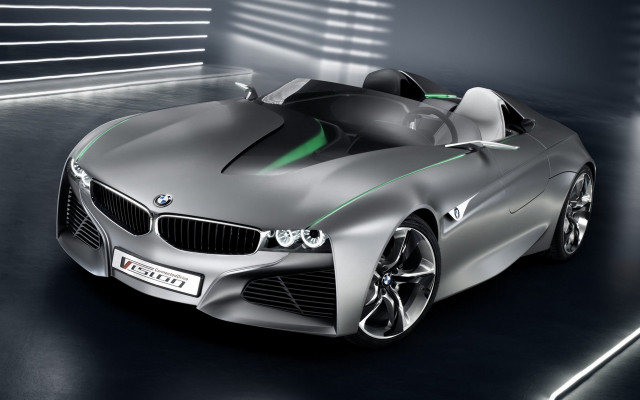 Silver car green stripe hood free wallpaper for desktop - medium preview image