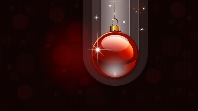 Red christmas ornament string dark free wallpaper for desktop - medium preview image