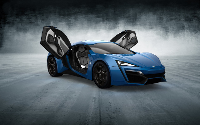 Blue sports car open doors #4 free wallpaper for desktop - medium preview image