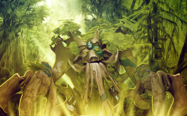 Creature forest fire glowing face free wallpaper for desktop - medium preview image