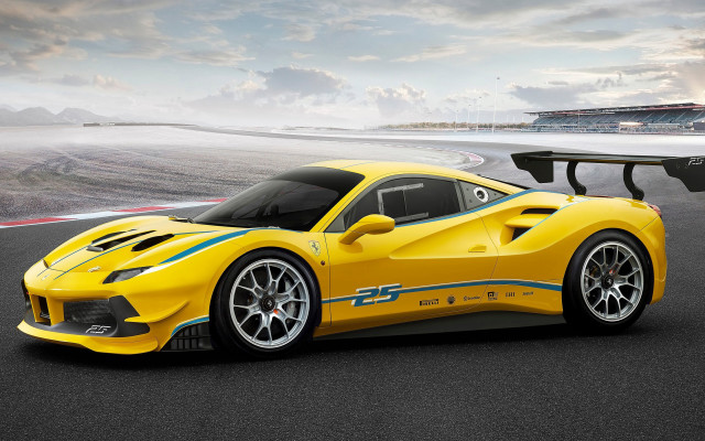 Yellow sports car race track #2 free wallpaper for desktop - medium preview image