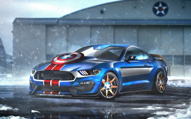 Blue sports car captain america free wallpaper for desktop - medium preview image