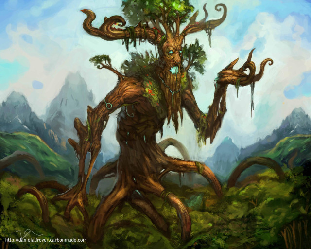 Tree strange face arms painting free wallpaper for desktop - medium preview image