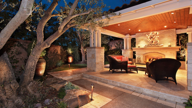 Patio fireplace chairs night lights free wallpaper for desktop - medium preview image