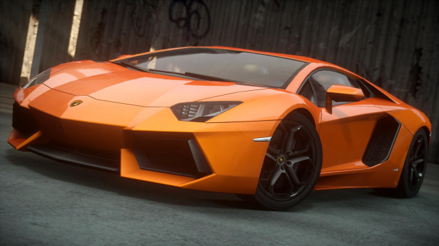 Orange sports car parking lot #3 free wallpaper for desktop - medium preview image