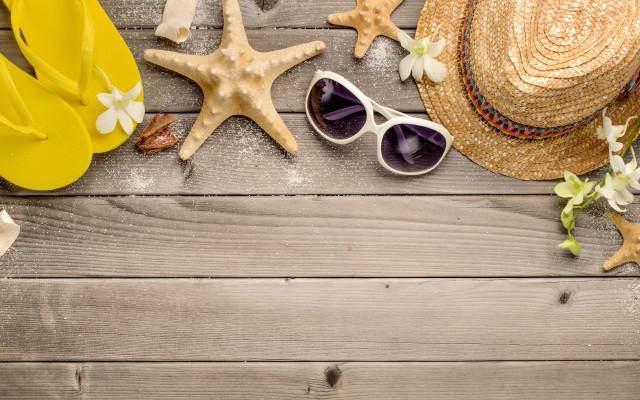 Summer vibrancy starfish strawhat lemon free wallpaper for desktop - medium preview image