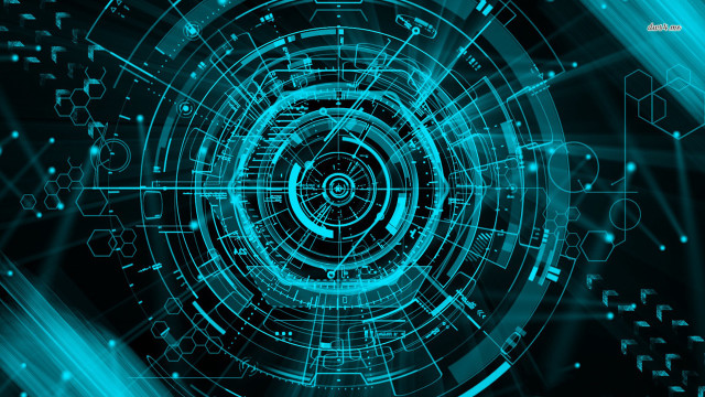 Blue abstract background circular design #2 free wallpaper for desktop - medium preview image