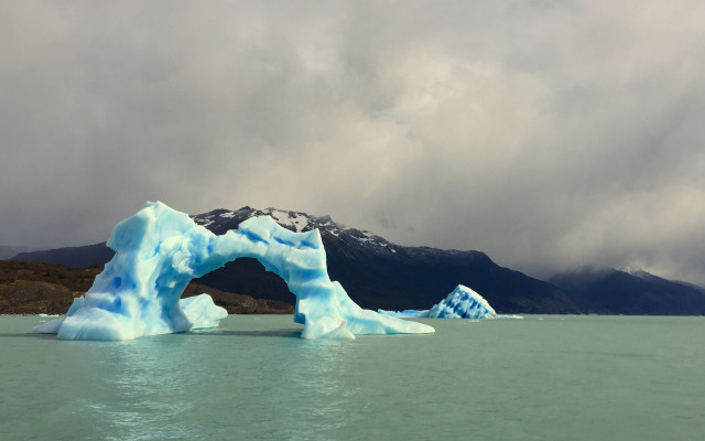 Iceberg lake mountains clouds ecological free wallpaper for desktop - medium preview image