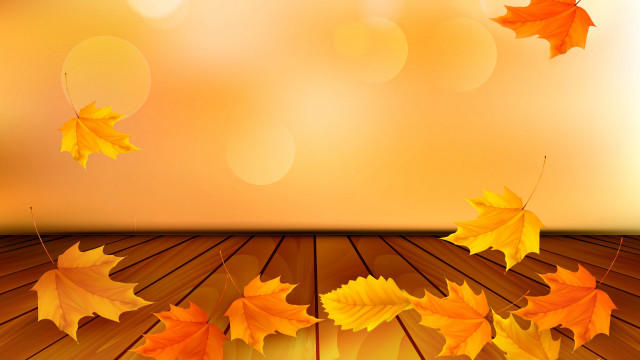 Wooden floor leaves autumn moon free wallpaper for desktop - medium preview image