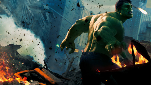 Hulk man fire destruction embers free wallpaper for desktop - medium preview image