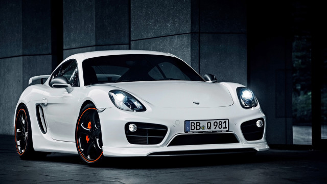White sports car dark room #12 free wallpaper for desktop - medium preview image