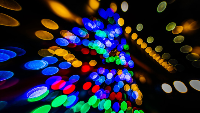 Blurry colorful lights night sky free wallpaper for desktop - medium preview image