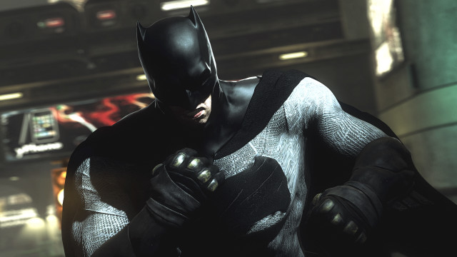 Batman man building cityscape night free wallpaper for desktop - medium preview image