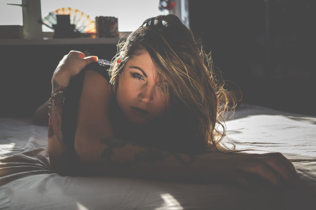 Woman bed ferriswheel backlighting tattoo free wallpaper for desktop - medium preview image