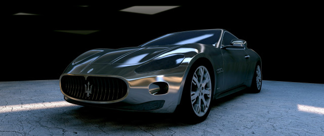 Futuristic car dark room light free wallpaper for desktop - medium preview image