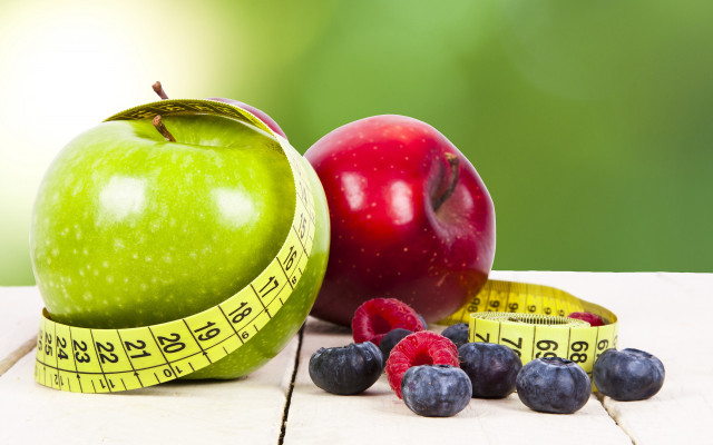 Green apple measuring tape berries free wallpaper for desktop - medium preview image