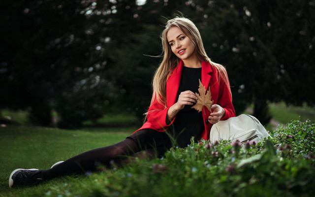 Woman leaf purse forest christmas free wallpaper for desktop - medium preview image