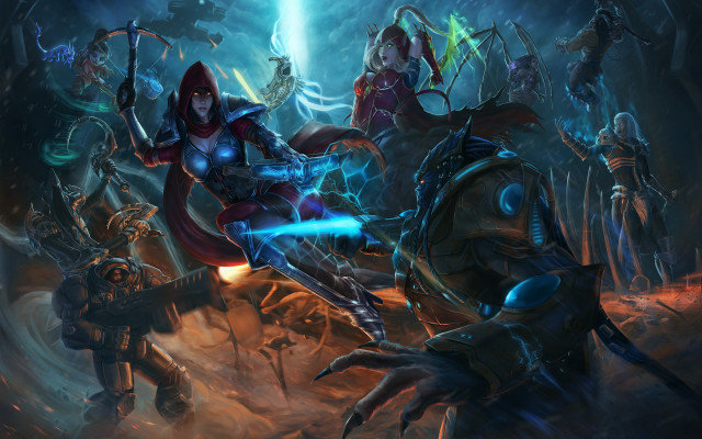 Cave fantasy armor sword demon free wallpaper for desktop - medium preview image