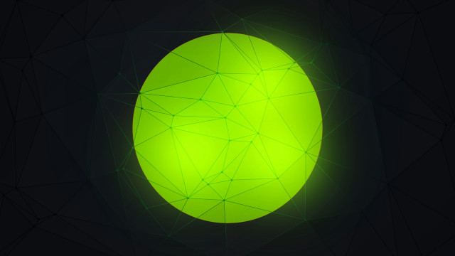 Green ball black background generative free wallpaper for desktop - medium preview image