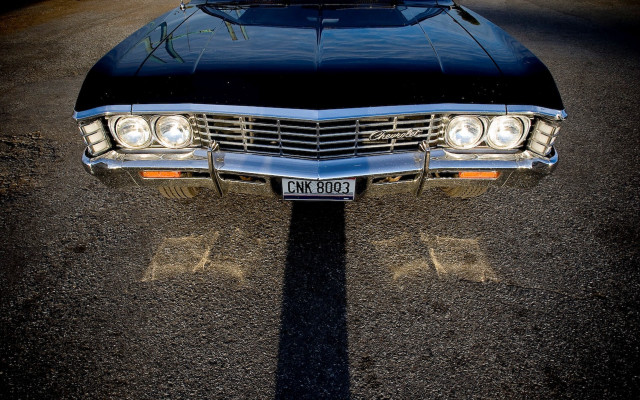Black car parking lot moonlight free wallpaper for desktop - medium preview image
