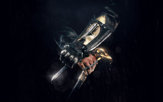 Man sword rain black background free wallpaper for desktop - medium preview image