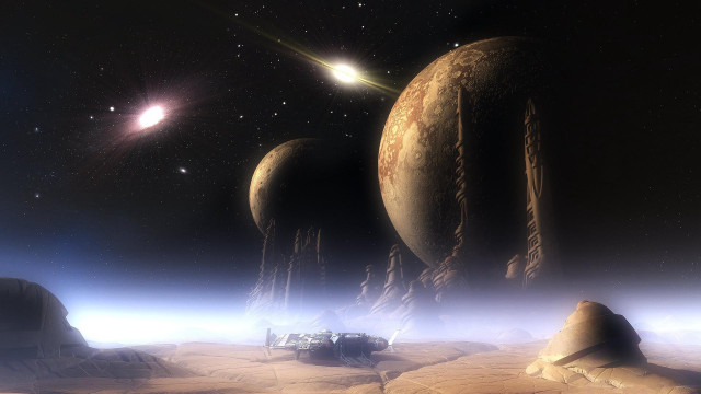 Planets star rocket astronaut moon free wallpaper for desktop - medium preview image