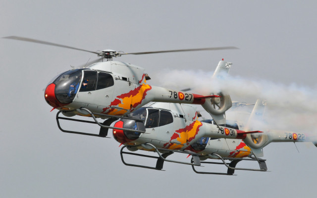 Helicopter smoke sky puzzle vehicle free wallpaper for desktop - medium preview image