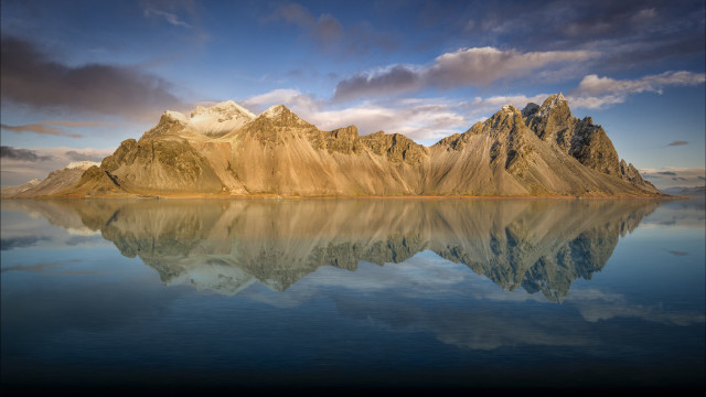 Mountain lake cloudy sky reflections free wallpaper for desktop - medium preview image