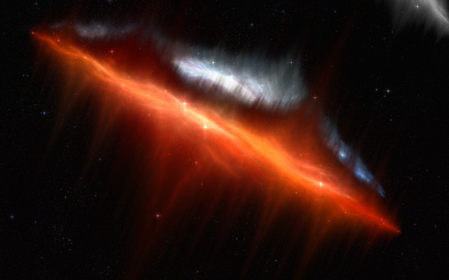 Red blue rocket stars night free wallpaper for desktop - medium preview image