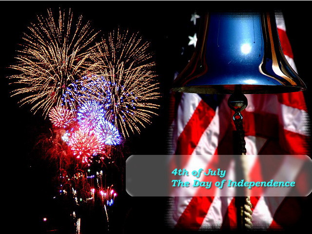 Patriotic flag bell fireworks 4thjuly free wallpaper for desktop - medium preview image